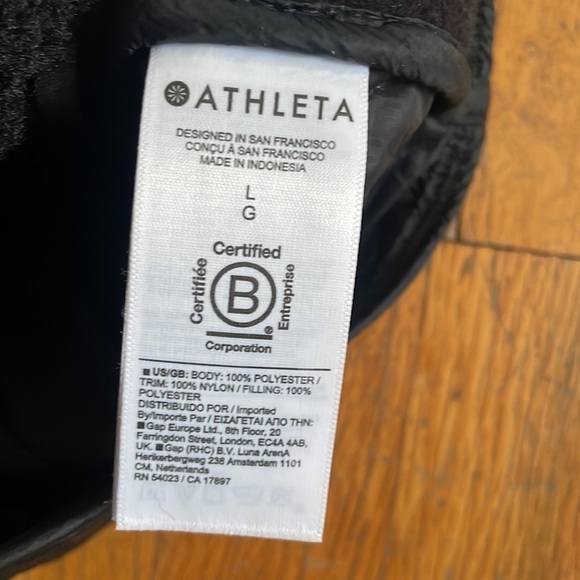 NWT ATHLETA black Cozy Sherpa Fleece Snap Pullover Sweatshirt Size L - Picture 6 of 7